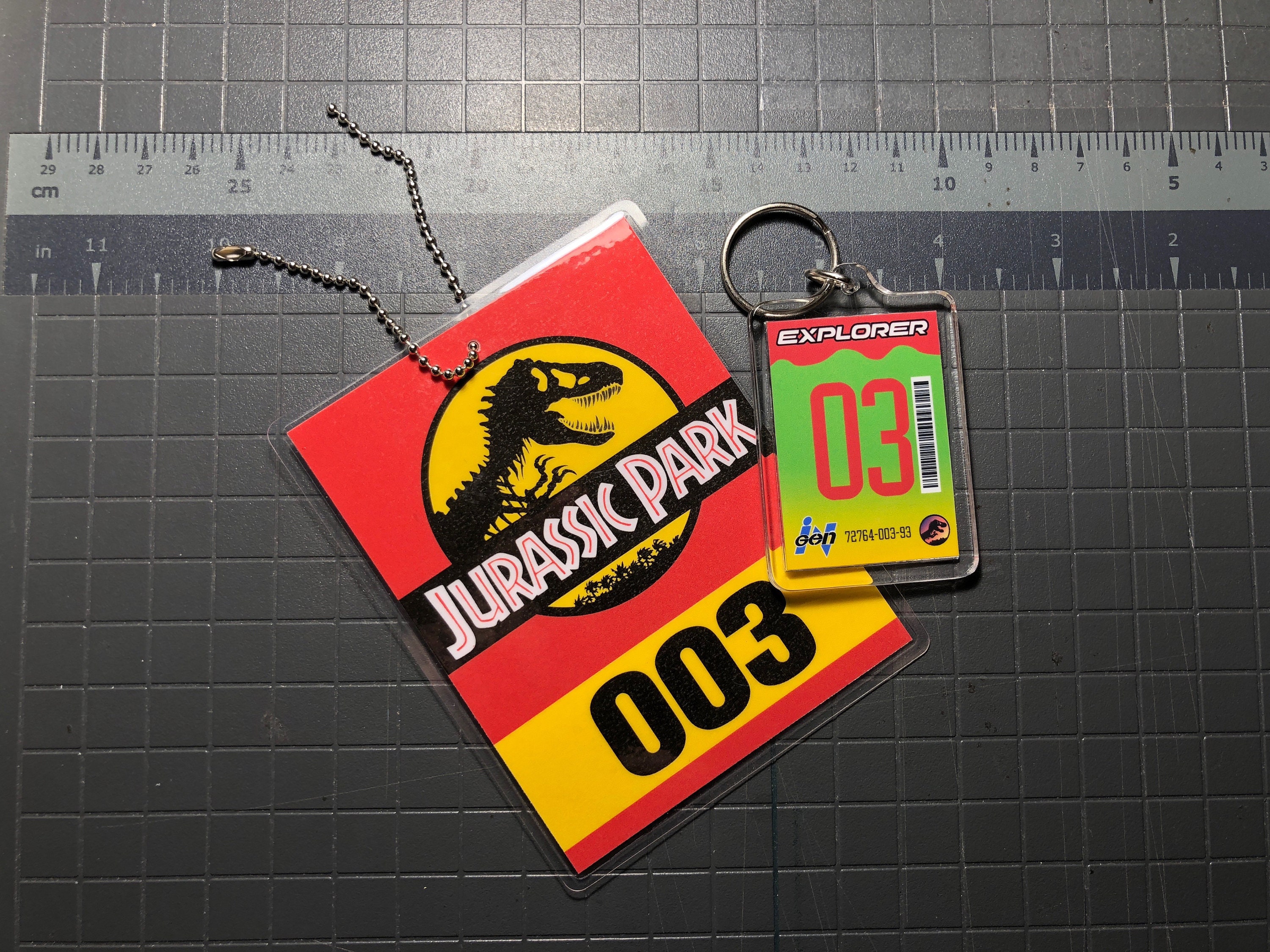 Jurassic Park Explorer Keychain & Mirror Tag Combo Etsy UK