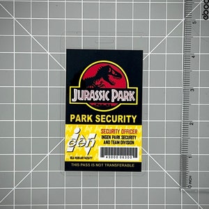 Jurassic Park Security ID Badge Black PDF Digital Download image 6