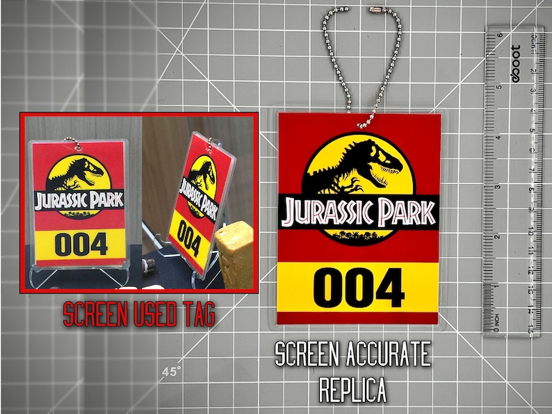 Custom Jurassic Park Vehicle Mirror Tag image 2