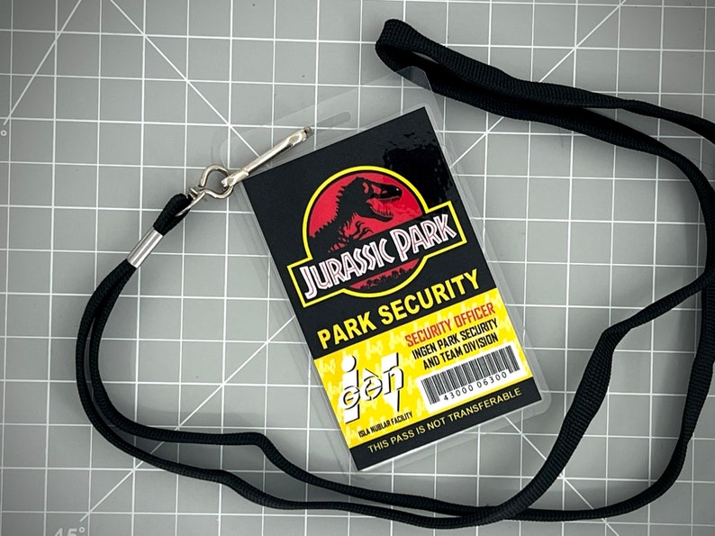 Jurassic Park Security ID Badge Black PDF Digital Download image 8