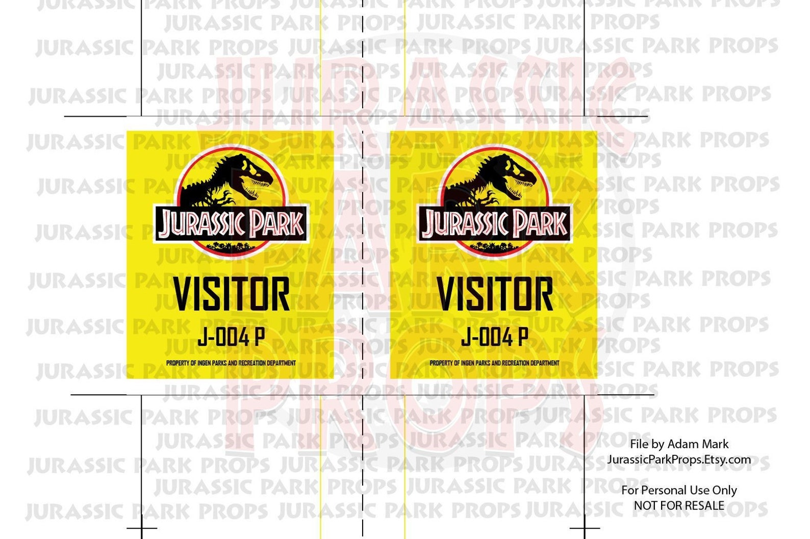 Jurassic Park ID Badge Collection 8 Design Combo PDF - Etsy