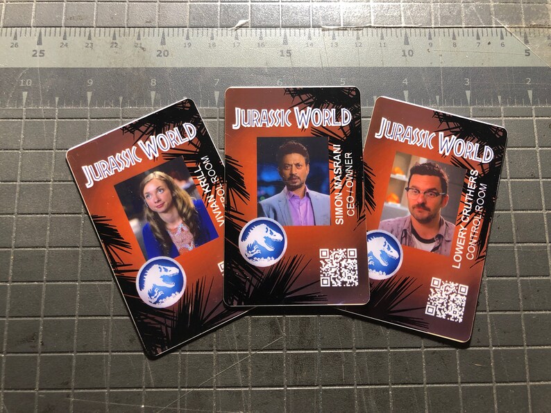 Jurassic World Character / Custom Photo ID Badge - Etsy