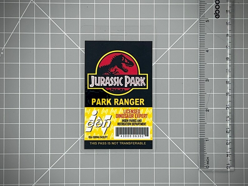 Jurassic Park Ranger ID Badge Black PDF Digital Download image 5