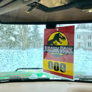 Custom Jurassic Park Vehicle Mirror Tag image 8