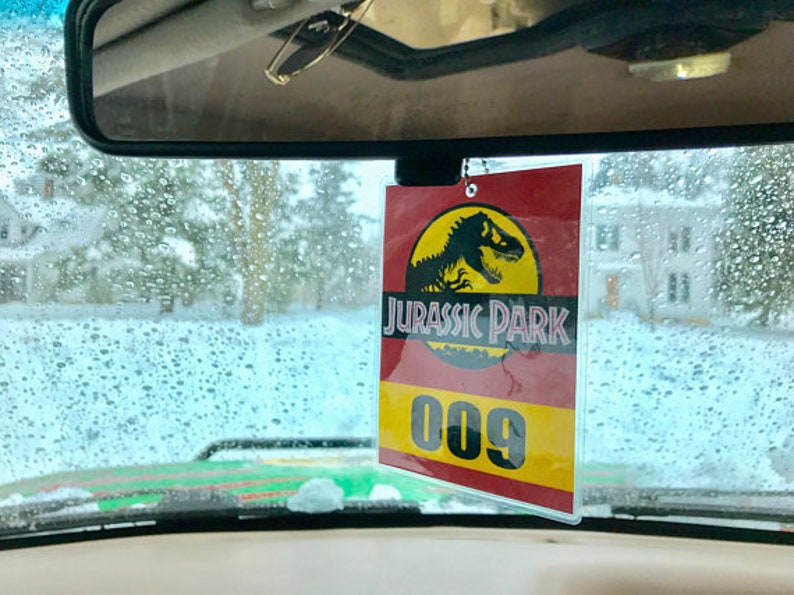 Custom Jurassic Park Vehicle Mirror Tag image 8