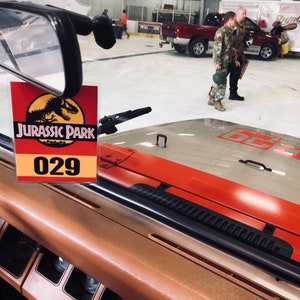 Custom Jurassic Park Vehicle Mirror Tag image 5