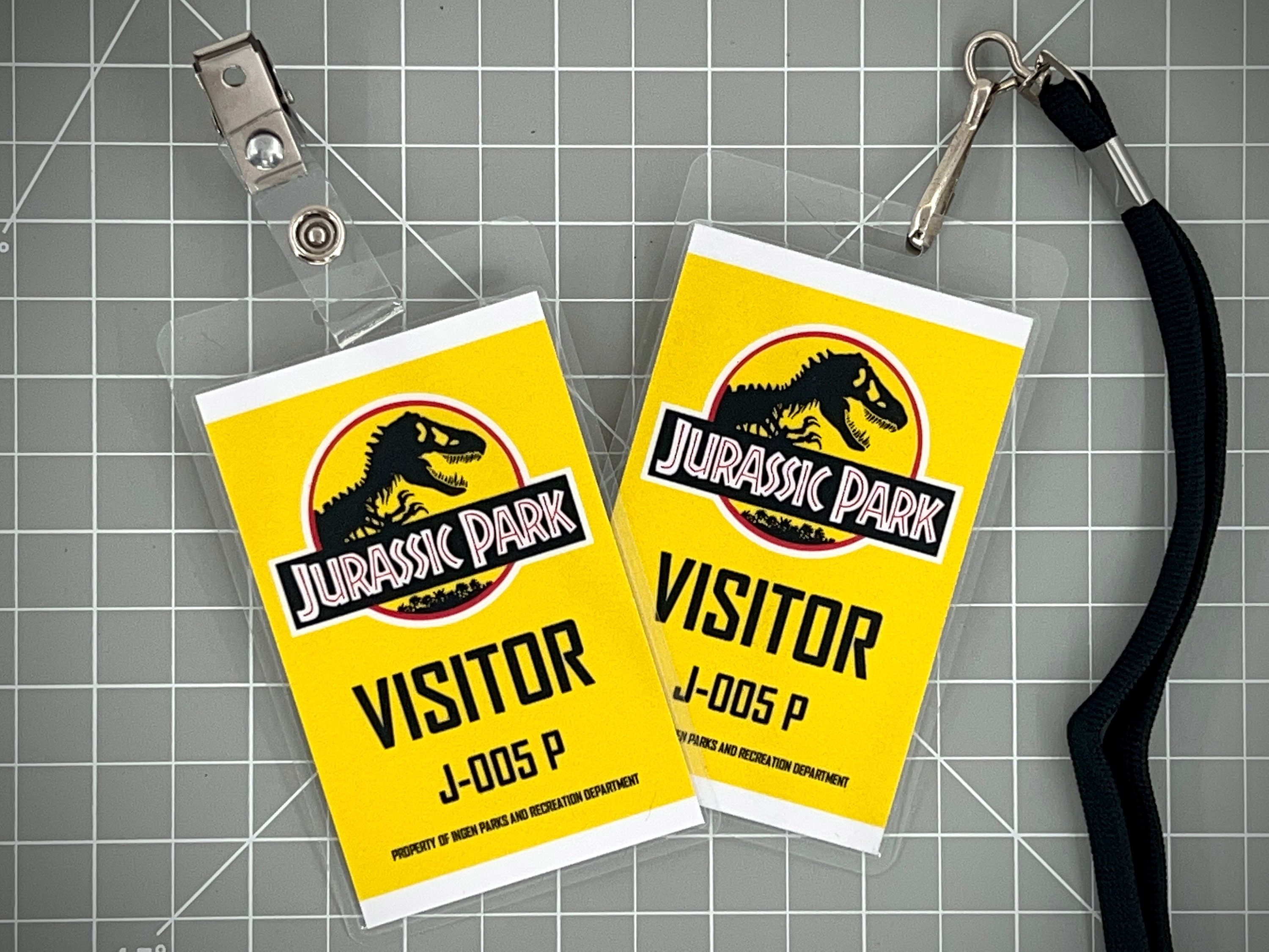 jurassic park visitor id badge set [pdf digital download] - etsy.de
