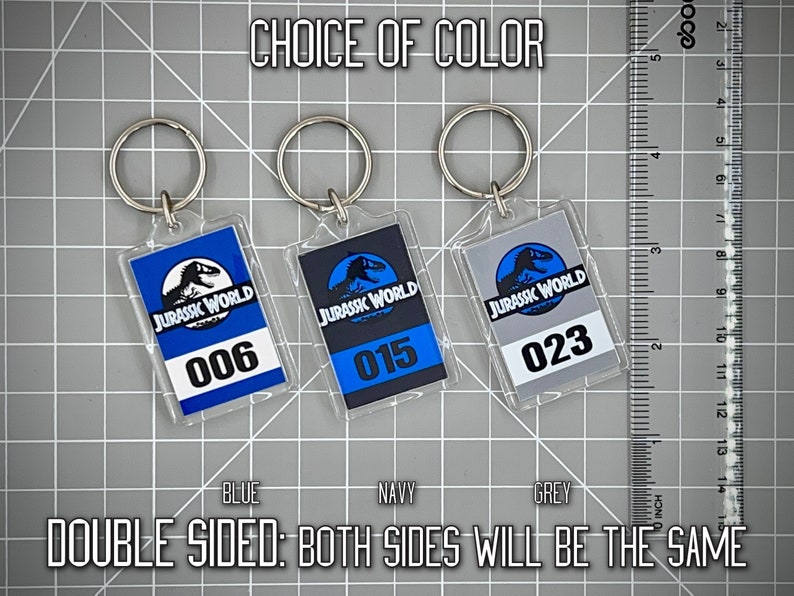 Jurassic World Numbered Keychain Mirror Tag Style image 1