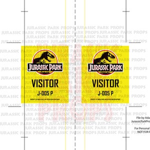 Jurassic Park Visitor ID Badge Set PDF Digital Download image 2