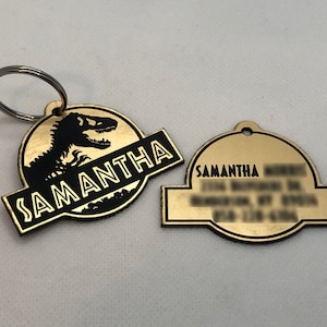 Jurassic Park Dog ID Tag Gold