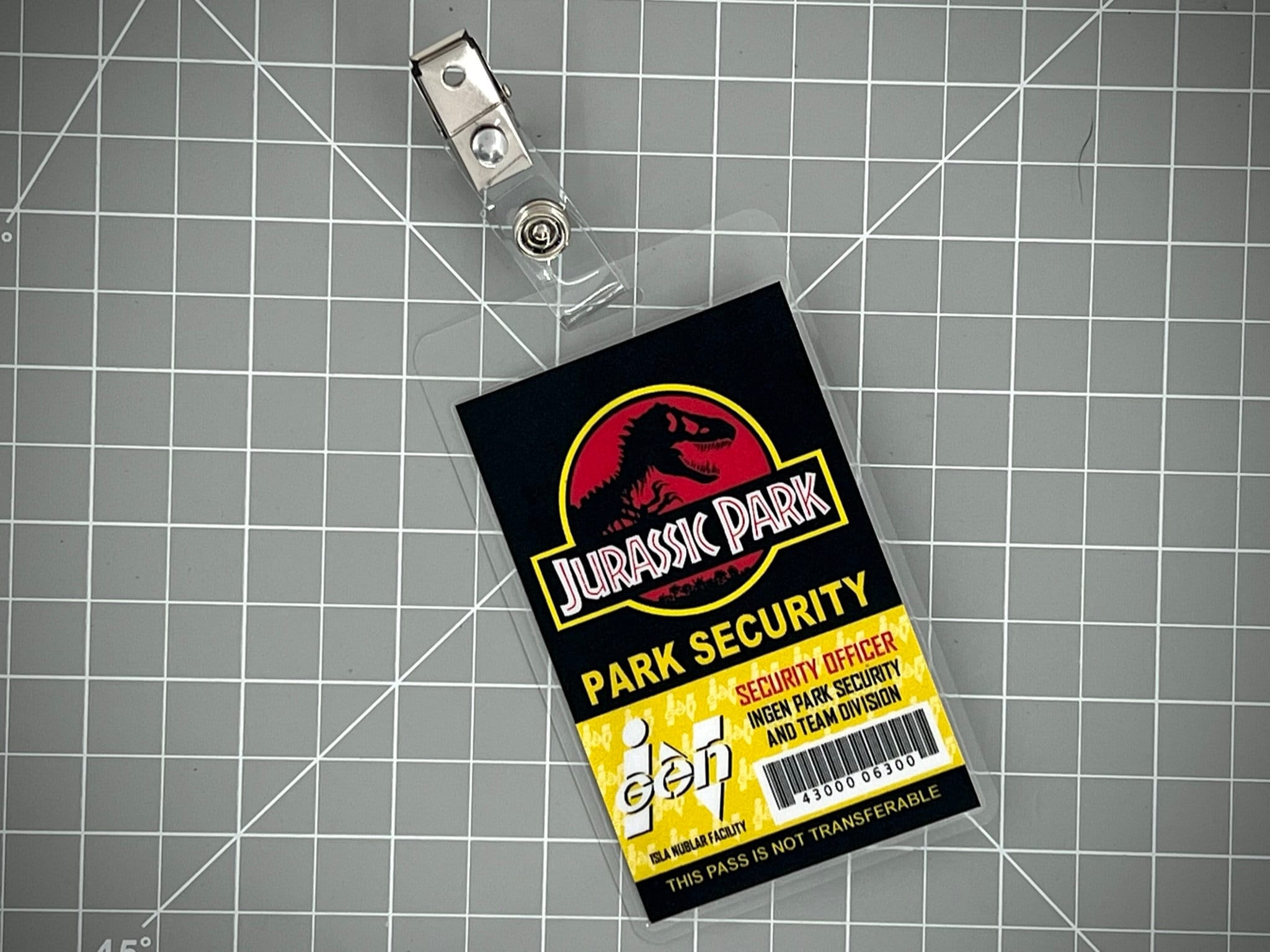 Jurassic Park Security ID Badge - Black [PDF Digital Download] - Etsy