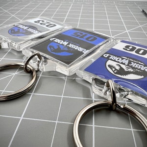 Jurassic World Numbered Keychain Mirror Tag Style image 2