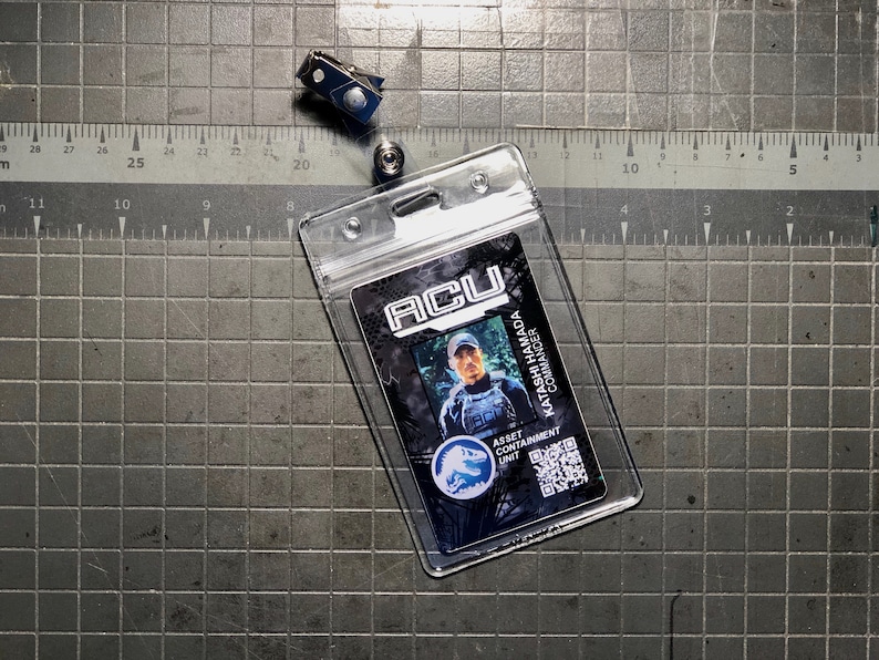 Jurassic World ACU Custom Photo ID Badge Clip+Badge Holder