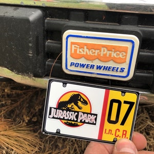 Mini Jurassic Park License Plate for Power Wheels Jeep Pair image 5