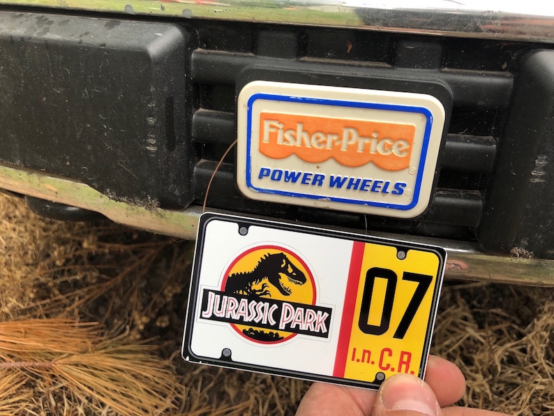 Mini Jurassic Park License Plate for Power Wheels Jeep Pair image 5