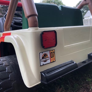 Mini Jurassic Park License Plate for Power Wheels Jeep Pair image 9