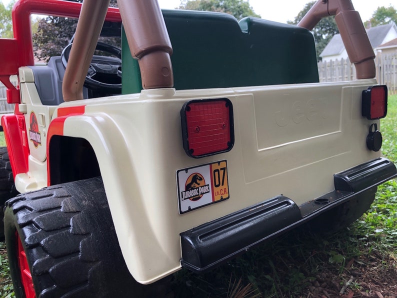 Mini Jurassic Park License Plate for Power Wheels Jeep Pair image 9