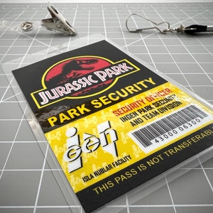 Jurassic Park Security ID Badge Black PDF Digital Download image 3
