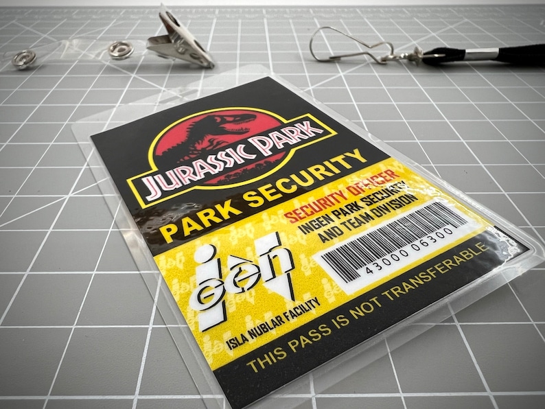 Jurassic Park Security ID Badge Black PDF Digital Download image 3