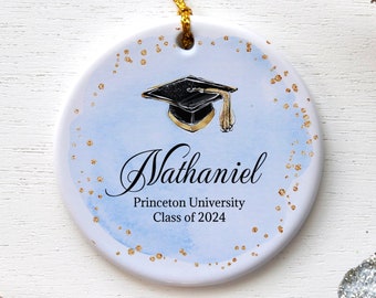 Personalized Graduation Ornament, Graduation Gift For Him, Graduation Keepsake, College or High School Graduation Gift, Blue & Gold