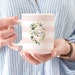 Personalized Floral Coffee Mug With Any Name or Text, Ceramic Mug For Mom or Grandma, Gold Monogram Mug, Initial Tea Mug with Flowers
