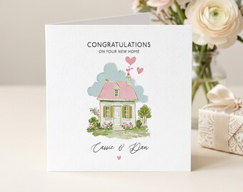 Tarjeta de inauguración de casa personalizada para pareja