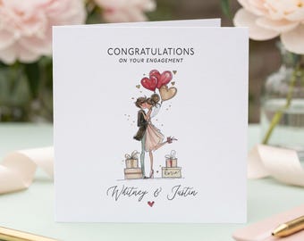 Personalized Engagement Congratulations Card