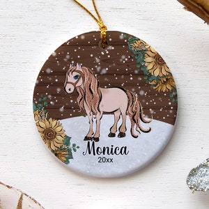 Personalized Horse Ornament, Custom Name Christmas Ornament, Unique Horse Gift, Personalized Holiday Decor, Horse Lover Gift