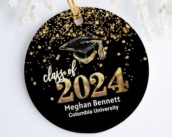 Graduation Ornament, Graduation Gift For Him OR Her, Graduation Keepsake, College or High School Graduation Gift, Black & Gold Ornament