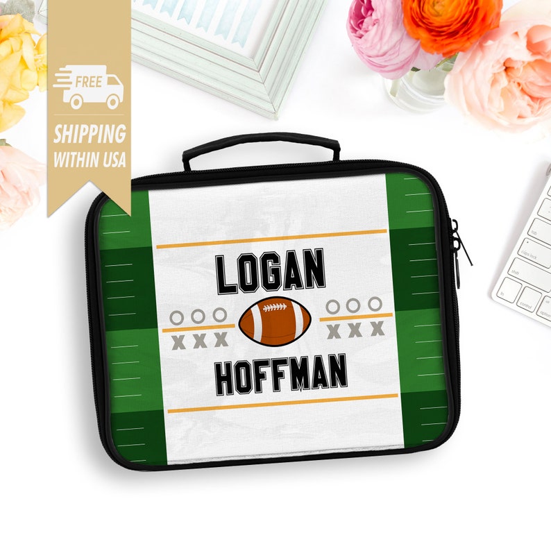 boys football lunch bag