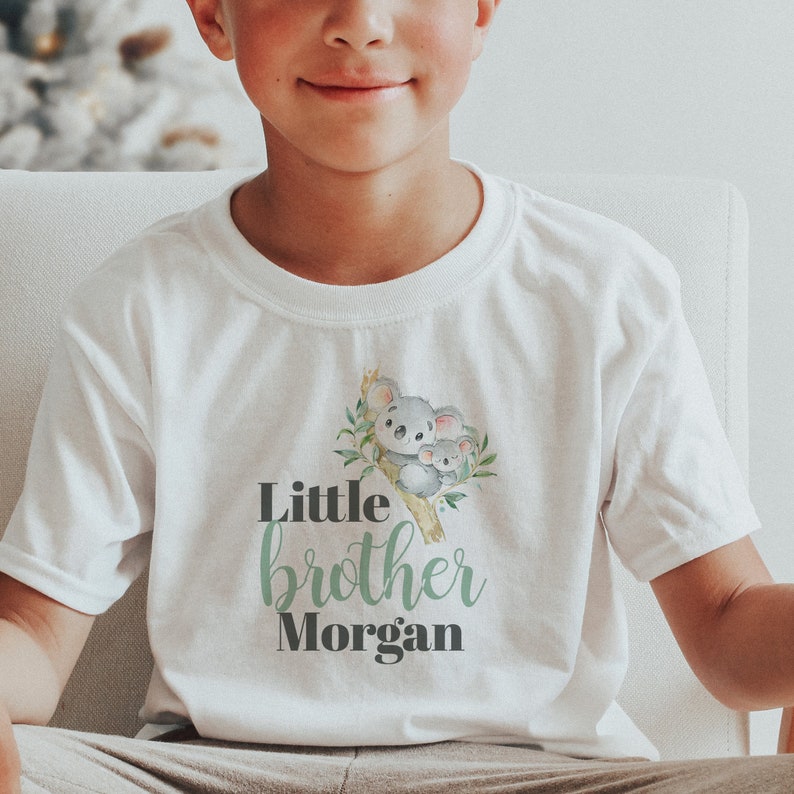 Sibling Shirt Set Little Brother Personalized Shirt Kids Koala Bear Graphic TeeBodysuit Lil Bro Shirt Big Brother Little Brother Shirts