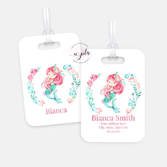 mermaid luggage tag