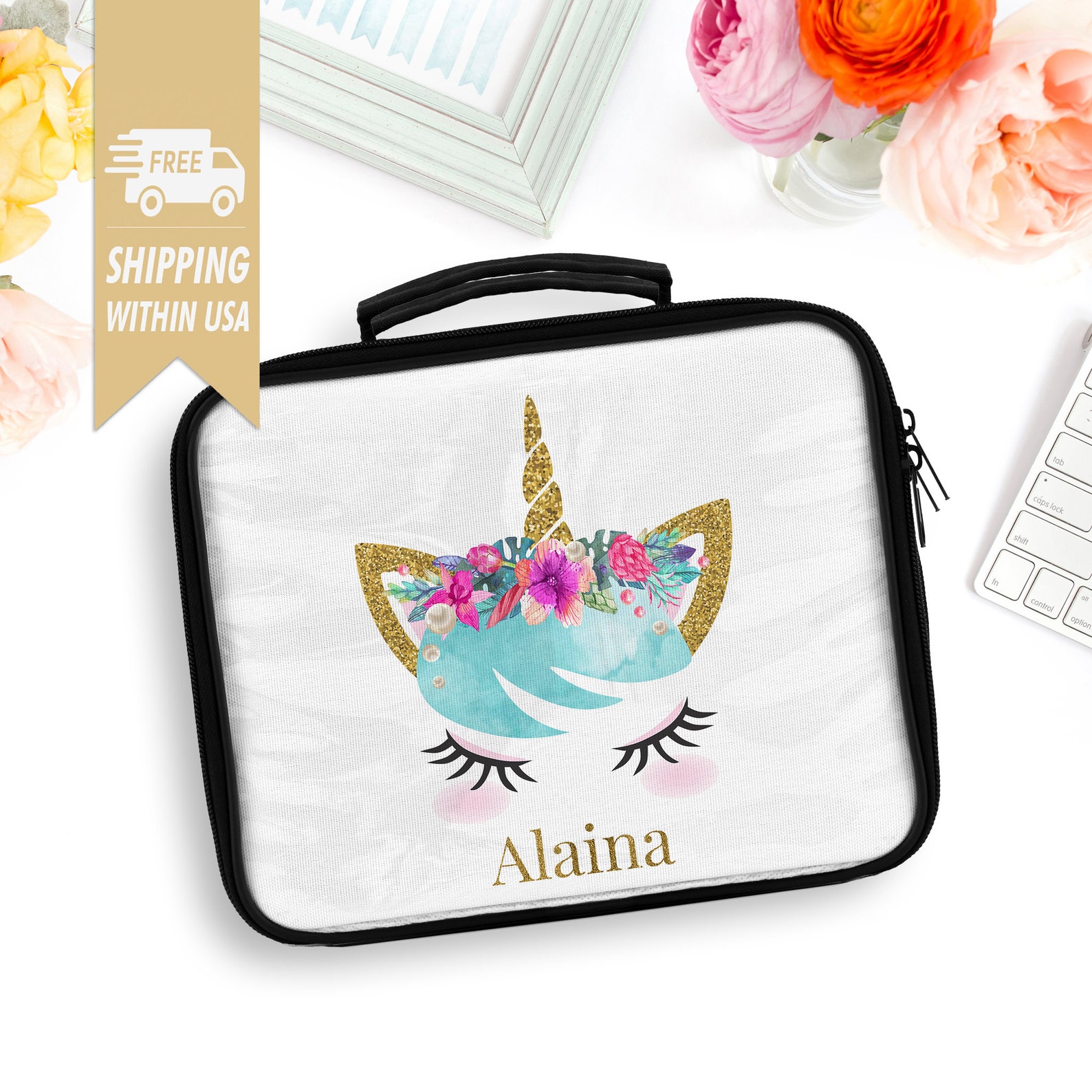 Unicorn Lunch Box For Girl Back To School Lunch Tote Etsy