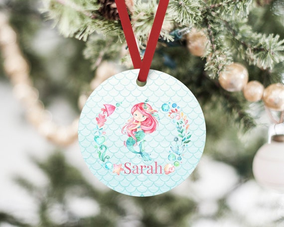 baby name Wave ornament ** Personalized Custom beach coastal themed Christmas ornament 2020 Family name special gift idea