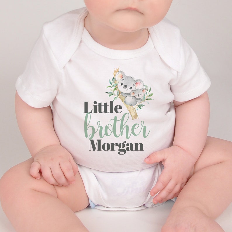 Sibling Shirt Set Little Brother Personalized Shirt Kids Koala Bear Graphic TeeBodysuit Lil Bro Shirt Big Brother Little Brother Shirts