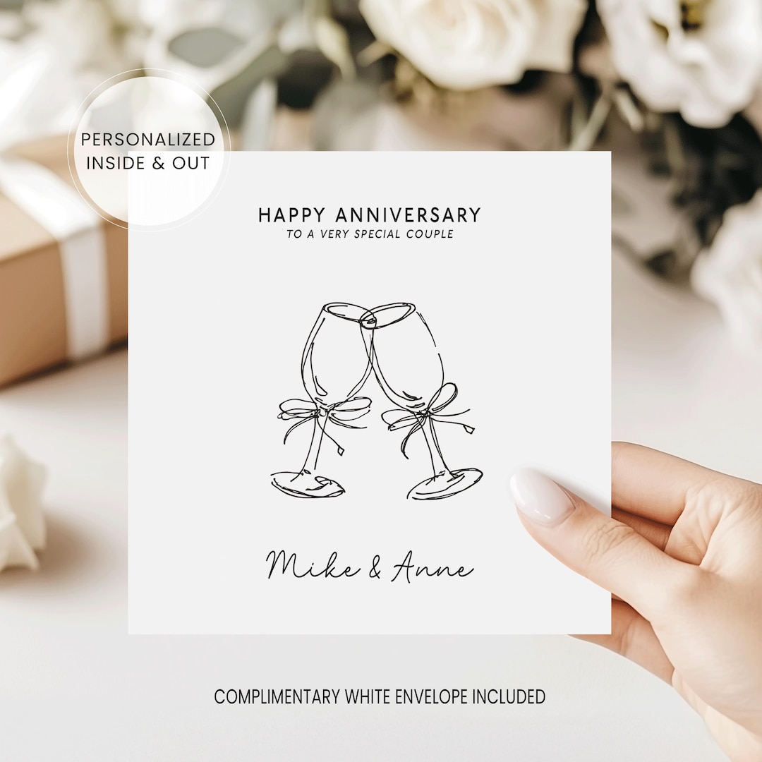 Personalized Anniversary Card for Couple, Custom 5x5 Card - Etsy
