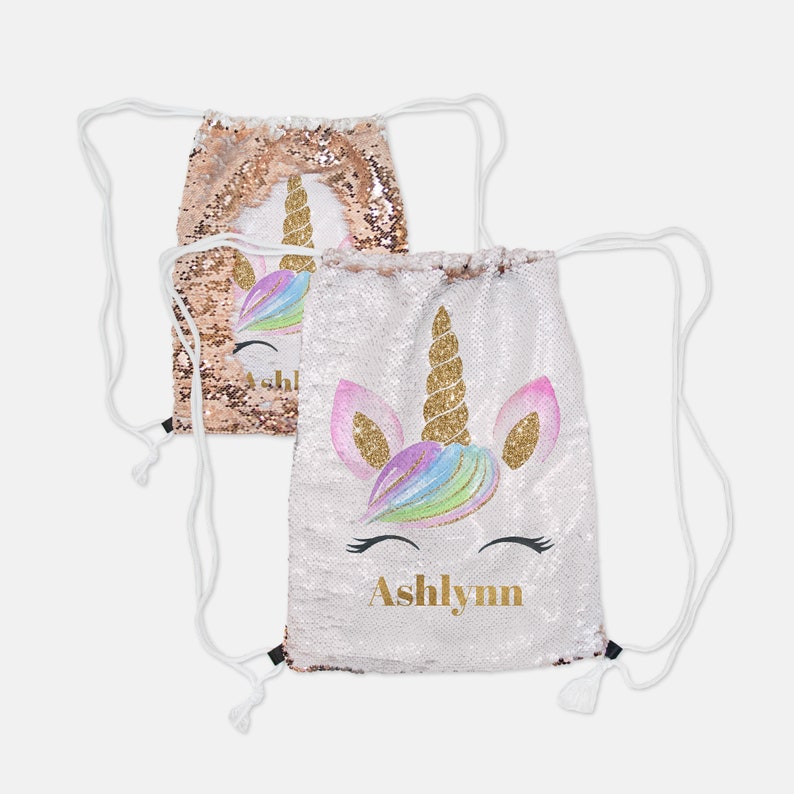 personalized unicorn sequin backpack