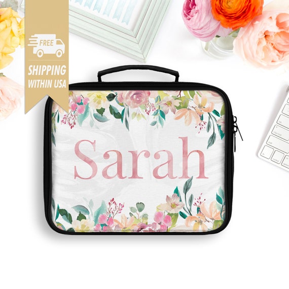floral lunch tote