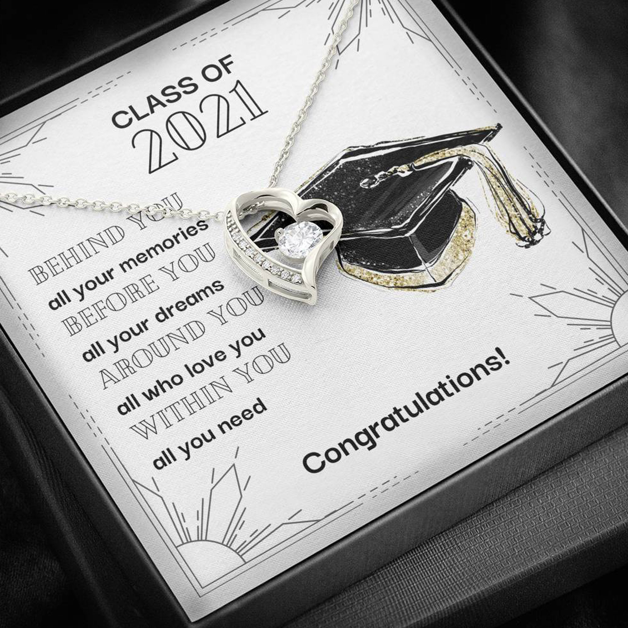 Graduation Necklace Graduation Jewelry Gift For Her Crystal Etsy