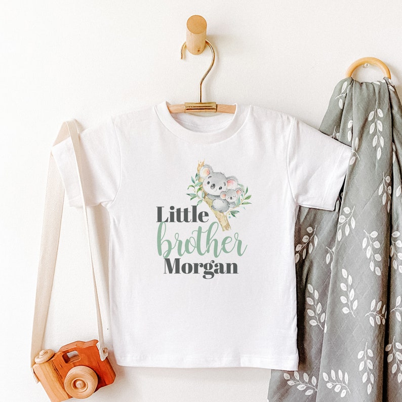 Sibling Shirt Set Little Brother Personalized Shirt Kids Koala Bear Graphic TeeBodysuit Lil Bro Shirt Big Brother Little Brother Shirts