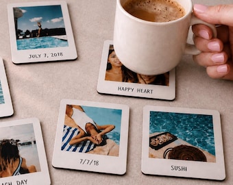 Porta-copos personalizados com fotos | Utensílios de bar com memórias personalizadas, presente de boas-vindas