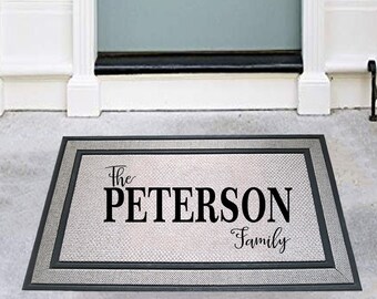 Custom Last Name Door Mat Doormat Welcome Mat Door Etsy