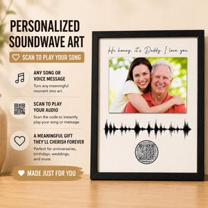 Gepersonaliseerde soundwavekunst met QR-code, voicemailcadeau