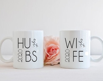 Gepersonaliseerde mokkenset manlief en vrouw, huwelijkscadeau
