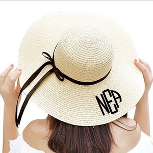 Monogrammed Floppy Hat, personalize sun hat, floppy sun hat, wide brim hat, honeymoon hat, personalized floppy hat, monogram beach hat