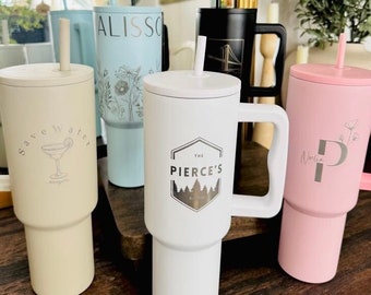Personalized 40oz Tumbler: Laser Engraved Stainless Steel Travel Cup