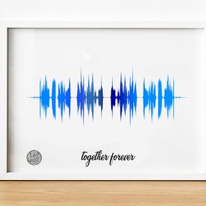 Personalized Sound Wave Photo, PLAYABLE QR CODE, his gift, her gift,custom soundwave, Anniversary Gift, Gift for newlyweds, color sound wave