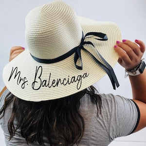 Personalized Floppy Beach Hat: Custom Bride Honeymoon Gift