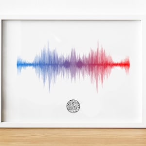 Personalized Sound Wave Photo, PLAYABLE QR CODE, his gift, her gift,custom color soundwave, Anniversary Gift, Gift for newlyweds, sound wave