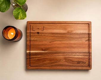 Tabla de cortar de madera personalizada, tabla de embutidos grabada, regalo de boda